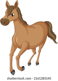 A pretty brown horse on white background illustration