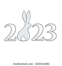 Pretty bunny rabbit New Year Symbol Invitation