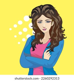 Pretty Business Woman, anime pop art vector