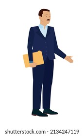 icono de un buen empresario con carpeta