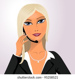 Pretty businesswoman speaking phone