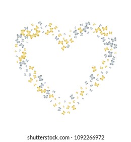 Pretty butterfly cloth vip backdrop on white. Nature butterfly linen theme vector with gold and silver metallic silhouette. Premium repeating insect fabric clipart for textile.