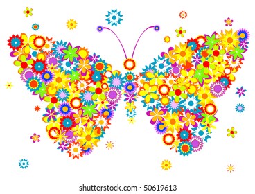 Pretty butterfly on a white background