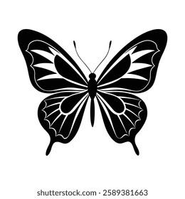 Pretty Butterfly Silhouette Outline for Creative Vector Graphics