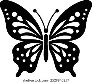 Pretty butterfly silhouette outline vector graphic image