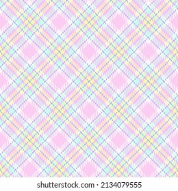 Bastante golosina diagonal. Tartán de Pascua vectorial sin foco adecuado para la moda, decoración doméstica y estacionario.