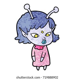 pretty cartoon alien girl