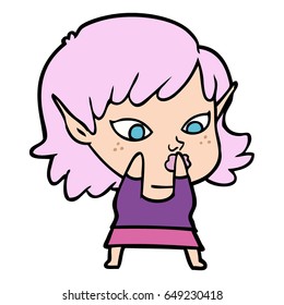 pretty cartoon elf girl