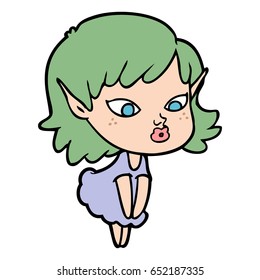 pretty cartoon elf girl