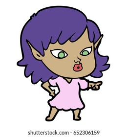 pretty cartoon elf girl