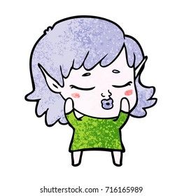 pretty cartoon elf girl