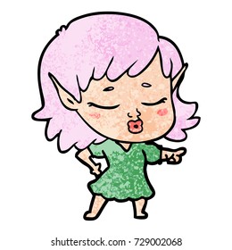 pretty cartoon elf girl