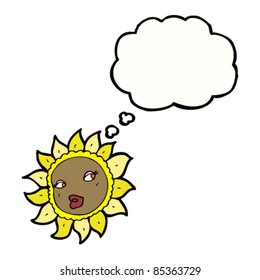 pretty cartoon sunflower