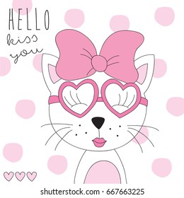 pretty cat animal vector illustration