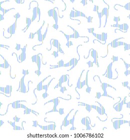 Pretty cat pattern,
I made the illustration of a pretty kitten,
I continue seamlessly,
