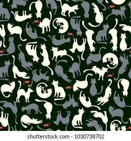 Pretty cat pattern,
I made the illustration of a pretty kitten,
I continue seamlessly,
