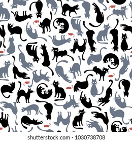 Pretty cat pattern,
I made the illustration of a pretty kitten,
I continue seamlessly,
