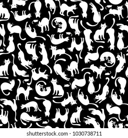 Pretty cat pattern,
I made the illustration of a pretty kitten,
I continue seamlessly,
