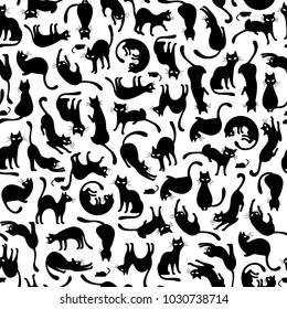 Pretty cat pattern,
I made the illustration of a pretty kitten,
I continue seamlessly,
