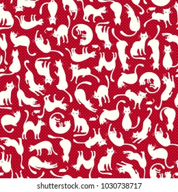 Pretty cat pattern,
I made the illustration of a pretty kitten,
I continue seamlessly,
