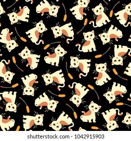 Pretty cat pattern,
I made the illustration of a pretty kitten,
I continue seamlessly,
