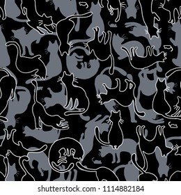 Pretty cat pattern,
I made the illustration of a pretty kitten,
I continue seamlessly,
