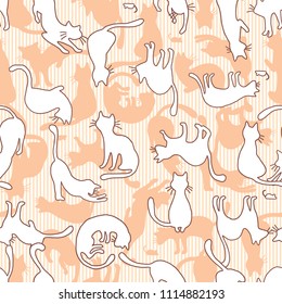 Pretty cat pattern,
I made the illustration of a pretty kitten,
I continue seamlessly,
