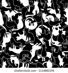 Pretty cat pattern,
I made the illustration of a pretty kitten,
I continue seamlessly,
