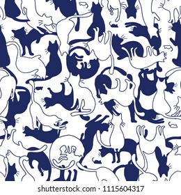 Pretty cat pattern,
I made the illustration of a pretty kitten,
I continue seamlessly,
