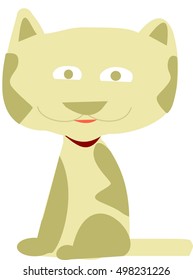 Pretty cat sitting illustration