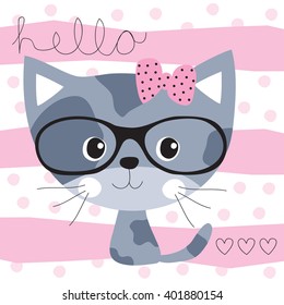 pretty cat vector illustration