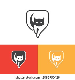 Schönes Cat Waling in Shadow Free Vectorlogo-Design
