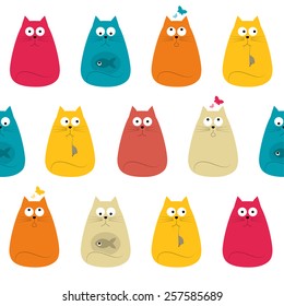 Pretty Cats Seamless Pattern