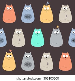 Pretty Cats Seamless Pattern