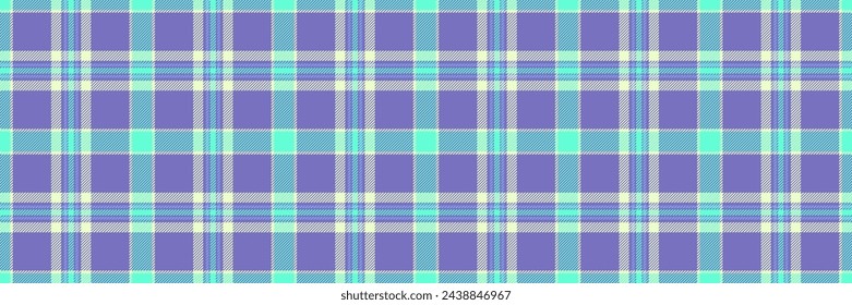Pretty check tartan texture, network textile pattern vector. Formal plaid seamless fabric background in indigo and light color.