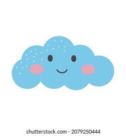 pretty cloud face over white