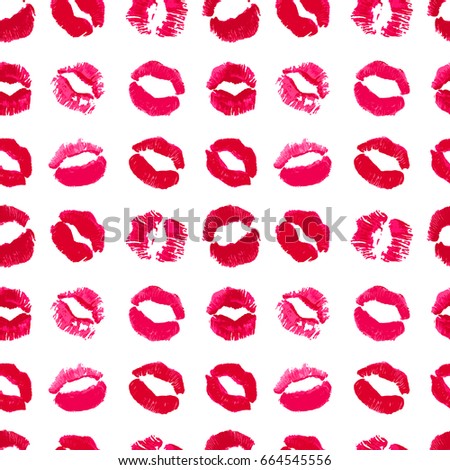 Pretty colorful seamless pattern made of seductive lips.