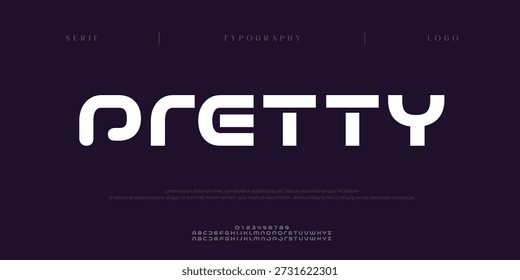 Pretty, Creative digital minimal modern alphabet fonts. Typography minimalist urban digital neon future creative logo font. vector illustration
