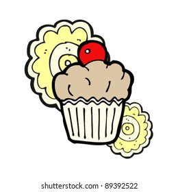 desenho animado bonito cupcake