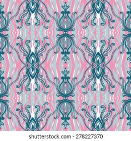 pretty curly abstract hand drawn seamless pattern