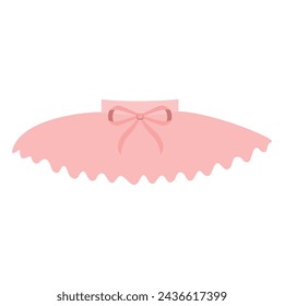 Pretty cute tutu ballet skirt,  clothes for ballerina. Pink, white, black tutu, flat illustrations. Little ballet dancer soft colors tutu with little bow,classical ballet skirts. Clothing set for girl