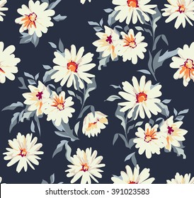 Pretty Daisy Floral Print ~ Seamless Background