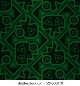 Pretty decorative seamless pattern background in tribal style. Equable mosaic repeatable backdrop. Contemporary design. Bright, graphic design for curtain, surface, game or other purpose.