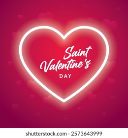 pretty design of a big heart on a red background with small hearts to wish a happy Valentine's Day