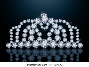 Pretty diamond diadem, vector illustration