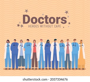 pretty doctors card with doctors