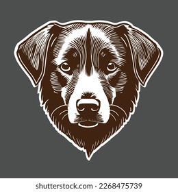 a pretty dog face sticker in vector