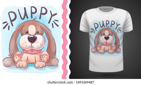 Pretty dog - idea for print t-shirt. Hand draw