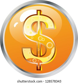 A pretty dollar button, network icon