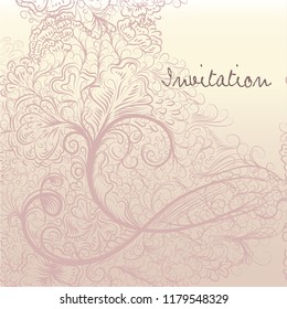 Pretty elegant save the date card with swirls in soft colors